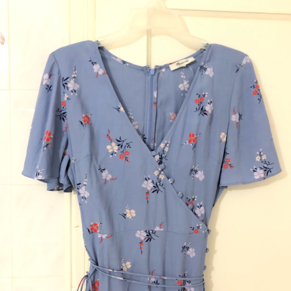 Madewell button wrap midi dress aloha floral - Picture 6 of 8